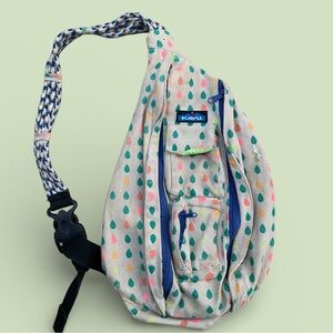 Kavu Sling Backpack Bag with Colorful Teardrop Pattern
